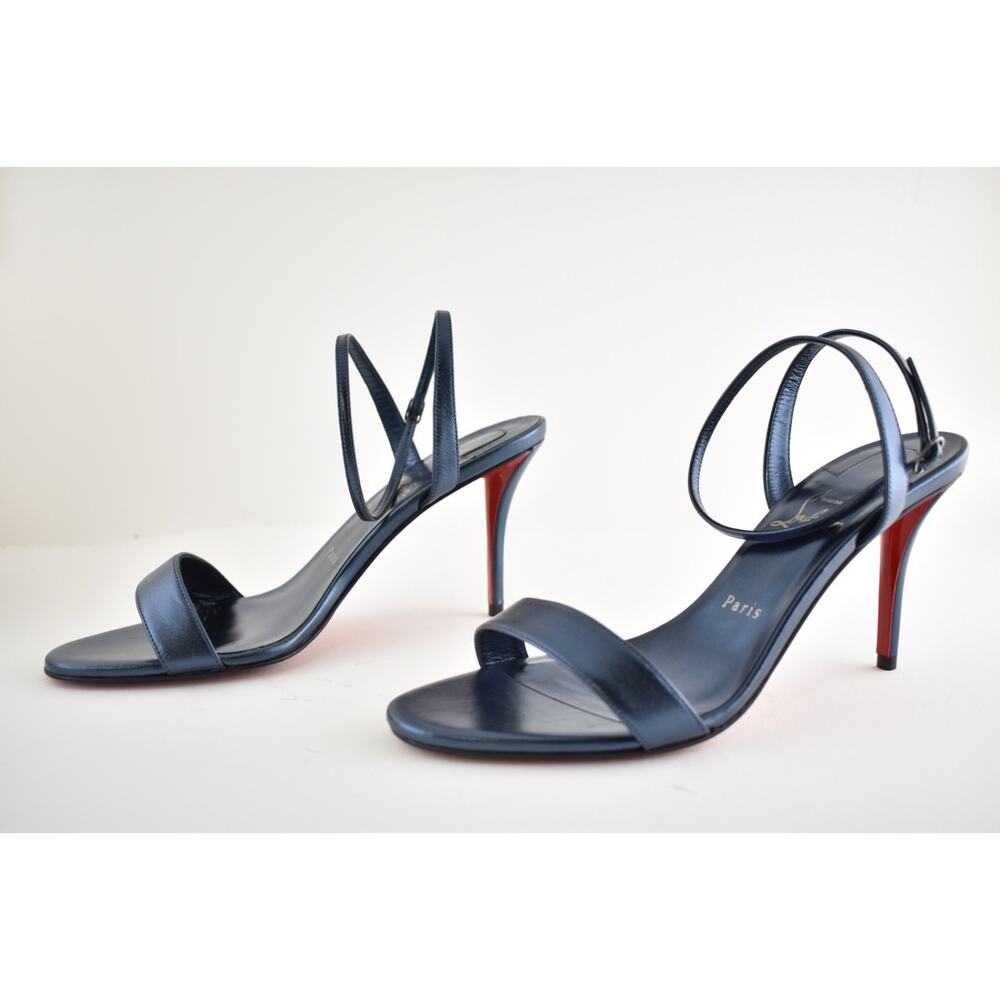 Christian Louboutin Miss Z Sandal 80 Blue Ankle Strap Sandal Heel Pump 40 - Picture 10 of 13